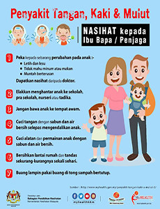 HFMD - Nasihat Kepada Ibu bapa atau  Penjaga